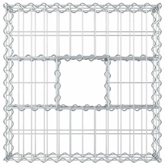 vidaXL Gabion Box Pentru Garduri De Grădină Din Oțel 60x60x20 Cm Argintiu