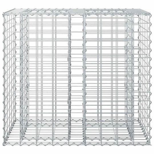 vidaXL Gabion Box Pentru Garduri De Grădină Din Oțel 90x50x80 Cm Argintiu