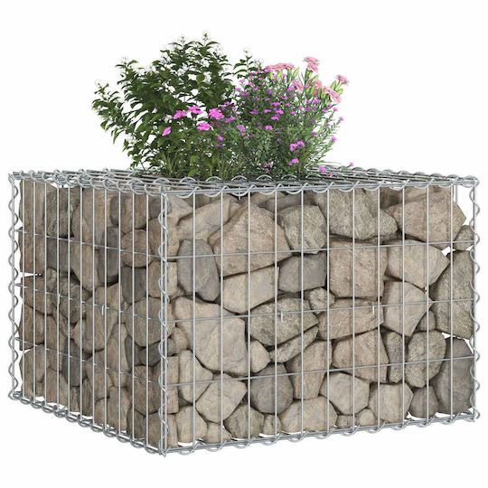 vidaXL Gabion Box Pentru Gard De Grădină Din Oțel 60x60x40 Cm Argintiu