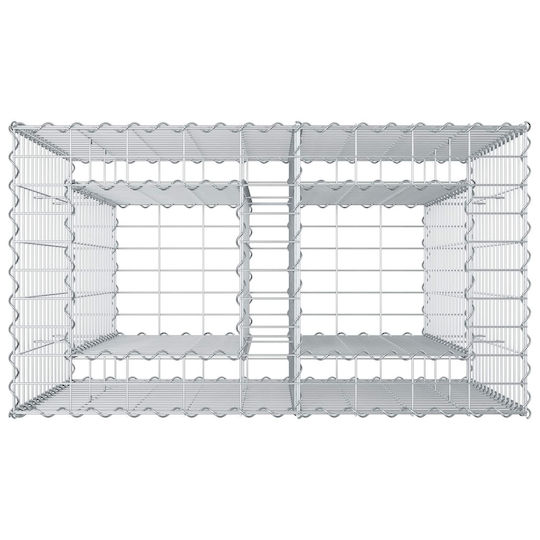 vidaXL Gabion Box Pentru Garduri De Grădină Din Oțel 90x50x80 Cm Argintiu