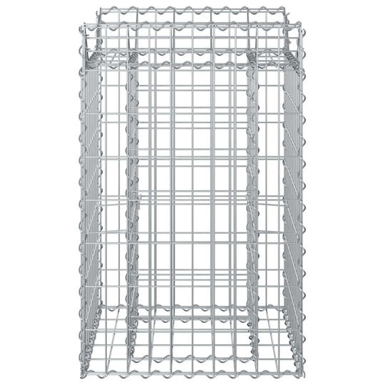 vidaXL Gabion Box Pentru Garduri De Grădină Din Oțel 50x50x80 Cm Argintiu