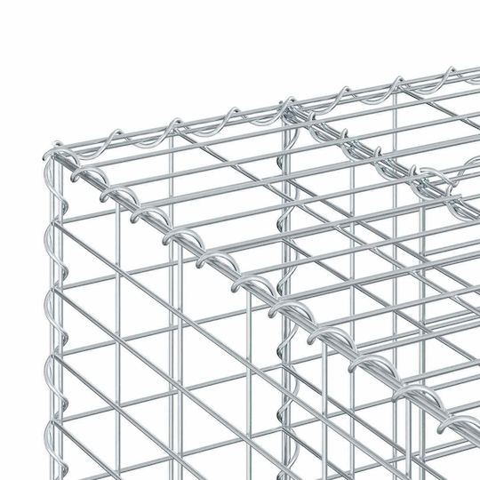 vidaXL Gabion Box Pentru Garduri De Grădină Din Oțel 140x60x55 Cm Argintiu