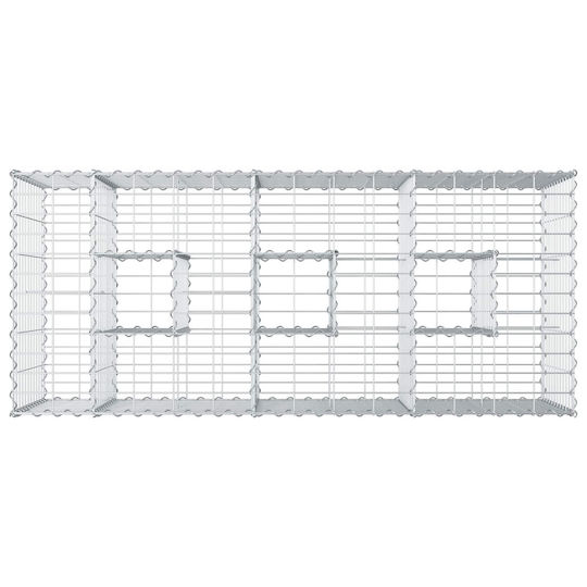 vidaXL Gabion Box Pentru Garduri De Grădină Din Oțel 140x60x55 Cm Argintiu