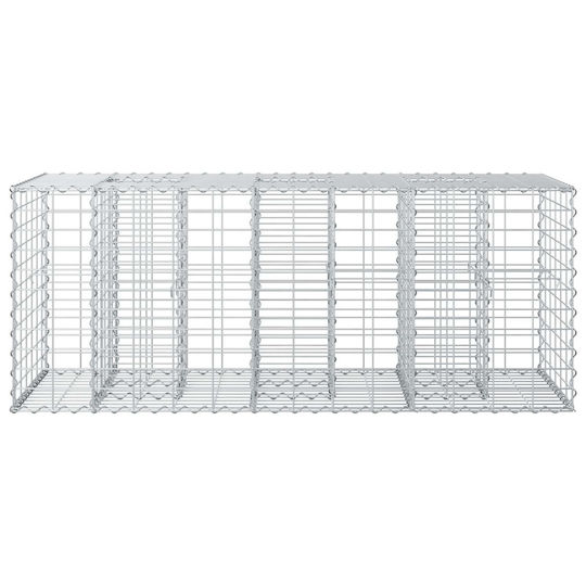 vidaXL Gabion Box Pentru Garduri De Grădină Din Oțel 140x60x55 Cm Argintiu
