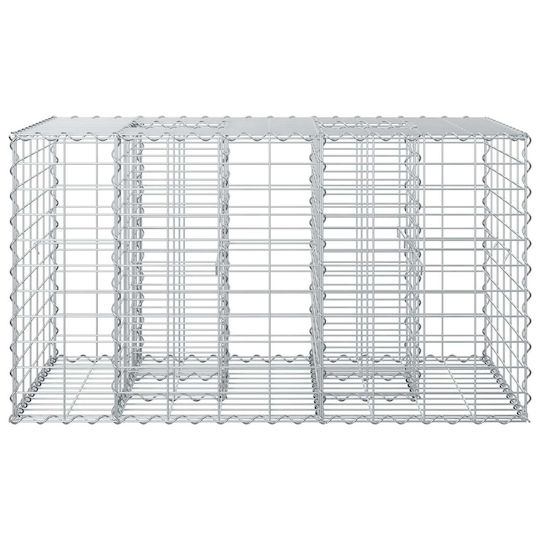vidaXL Gabion Box Pentru Garduri De Grădină Din Oțel 100x60x55cm Argintiu