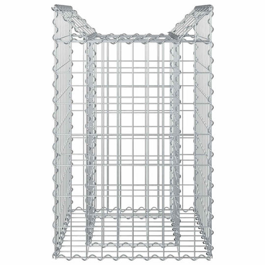 vidaXL Gabion Box Pentru Garduri De Grădină Din Oțel 50x50x80 Cm Argintiu