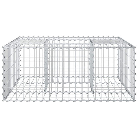 vidaXL Gabion Box Pentru Garduri De Grădină Din Oțel 100x100x40cm Argintiu