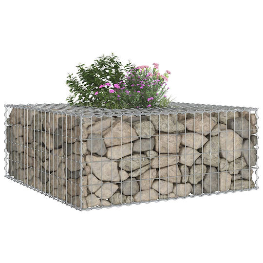 vidaXL Gabion Box Pentru Garduri De Grădină Din Oțel 100x100x40cm Argintiu