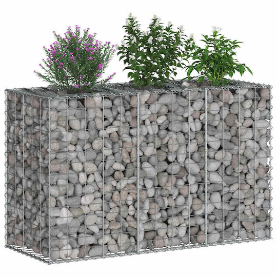 vidaXL Gabion Box Pentru Garduri De Grădină Din Oțel 130x50x80 Cm Argintiu
