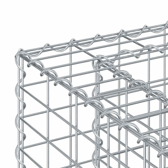 vidaXL Gabion Box Pentru Garduri De Grădină Din Oțel 50x50x80cm Argintiu