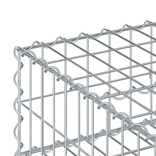 vidaXL Gabion Box Pentru Garduri De Grădină Din Oțel 100x100x20 Cm Argintiu