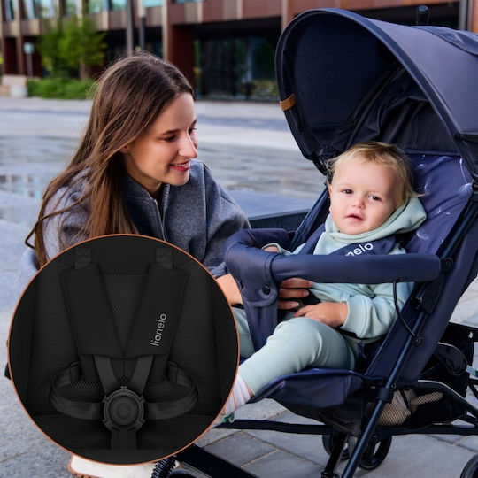 Lionelo Elia Regenschirm Kinderwagen Für Alter 6+ Monate Schwarz Onyx