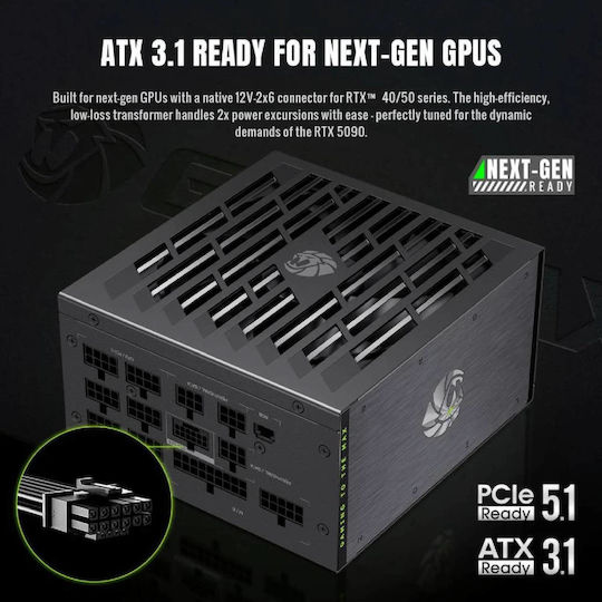 GameMax Lion Core 1000W Черно Захранващо Блокче За Компютър Пълен Модул 80 Plus Platinum
