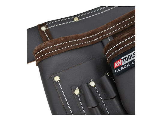 Leather Waist Tool Belt 11 Pockets Aw-tools Black