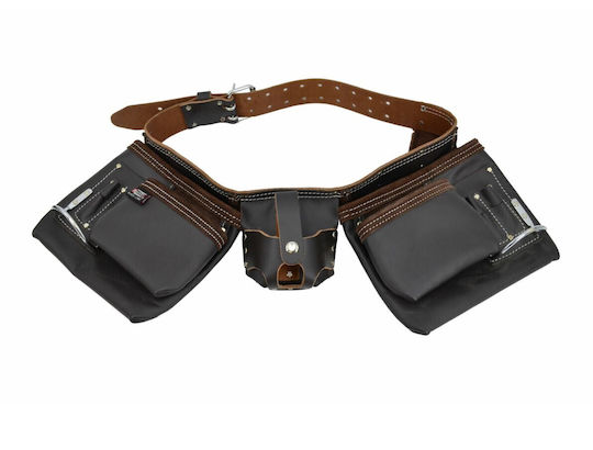 Leather Waist Tool Belt 11 Pockets Aw-tools Black