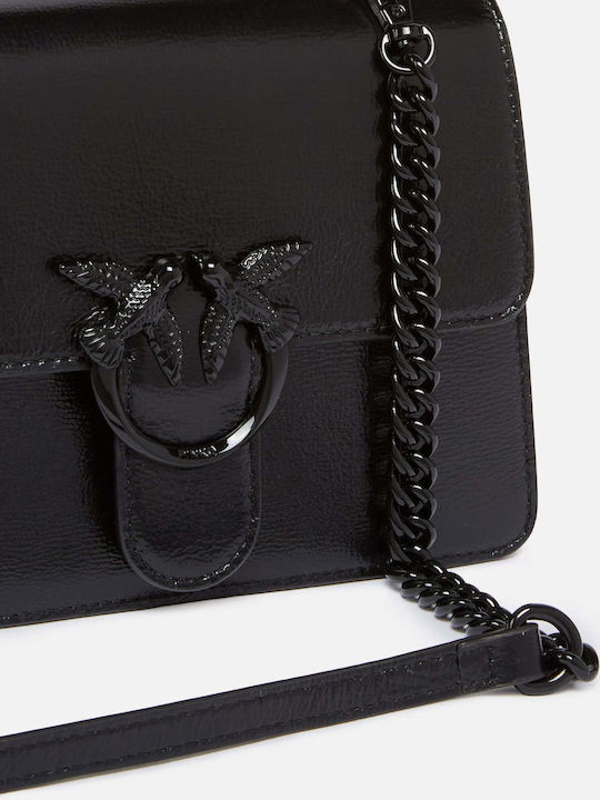 Love One Top Leder Damenhandtasche Handtasche / Schulter Schwarz