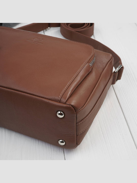 Leder Damen Schultertasche Silber