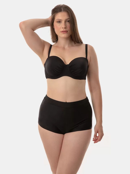 Bikinihosen Slip Hohe Taille Schwarze