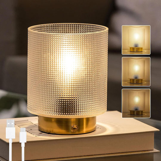Lampa Glass Tischlampe für E27 Fassung mit Weißem Hut und Basis