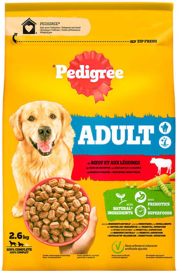 Pedigree 2.6kg Hrană Uscată pentru Câini Adulţi cu Vițel