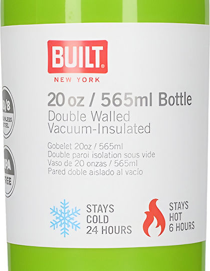 Built Thermal Ποτήρι Θερμός Ανοξείδωτο BPA Free 590ml Πράσινο με Επιστόμιο