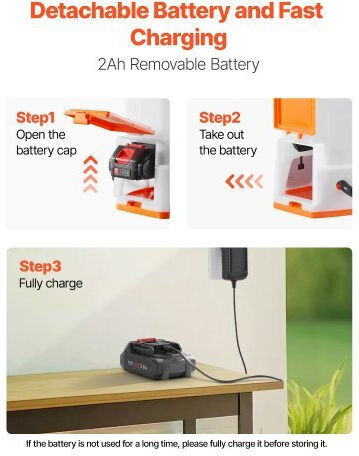Vevor Pulverizator cu rucsac Baterie cu Capacitate 12.11lt