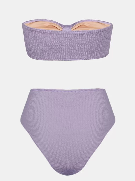 Set Bikini Hohe Taille Flieder