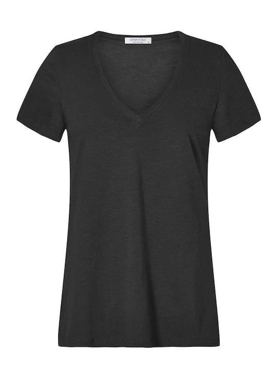 Celestino Cotton T-shirt with V-Neck Black