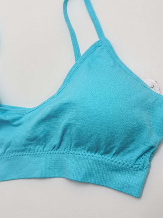 Damen Sport-BH Hellblau mit Abnehmbarer Polsterung
