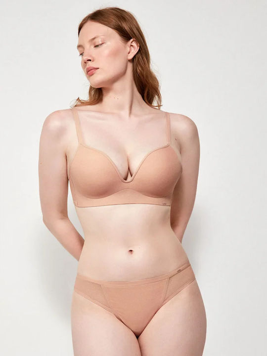 Nude Bra for Plunge without Underwire