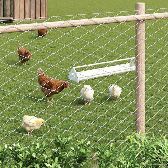 vidaXL Galvanized Wire Fencing Set Silver 2x10m