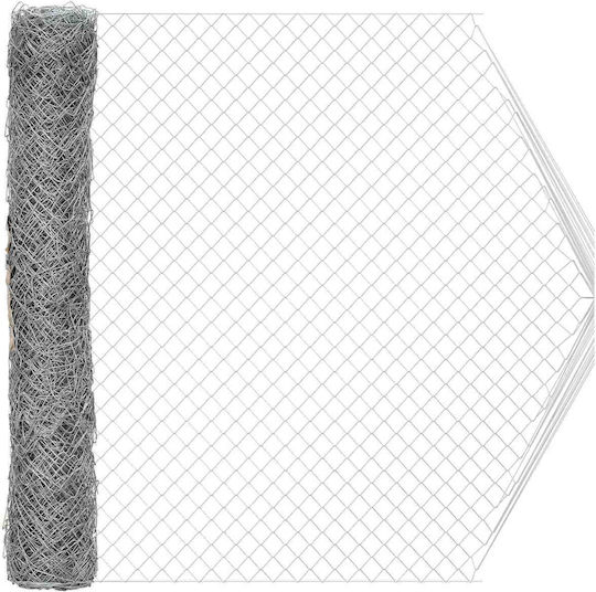 vidaXL Plasă de Sârmă Galvanizată Set Argintiu 2x20m