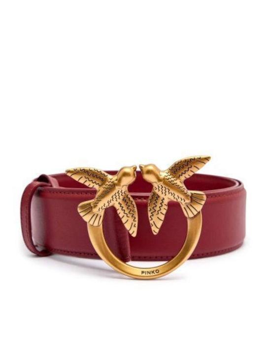 Leather Women's Belt Red