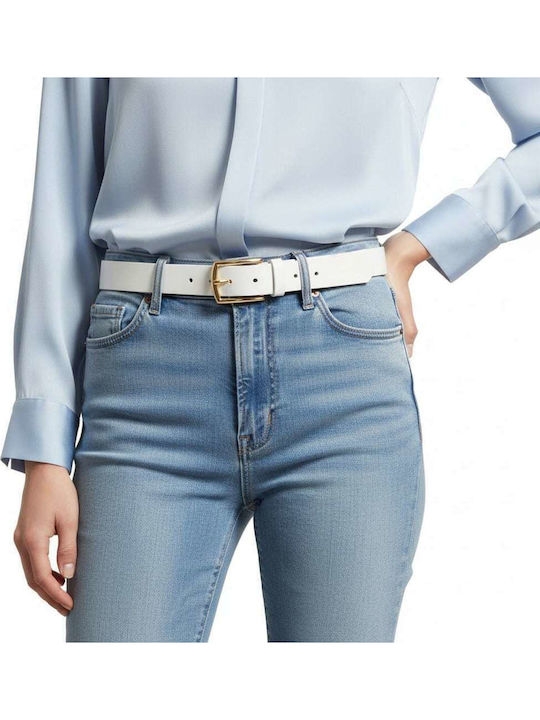 Leather Women's Belt White