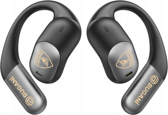 Bugani B15 Open Ear Bluetooth Handsfree Ακουστικά με Αντοχή στον Ιδρώτα και Θήκη Φόρτισης Μαύρα