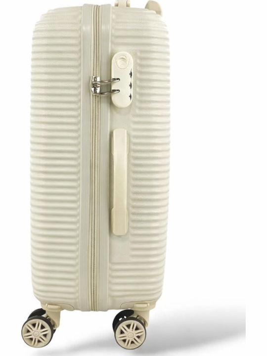 Ormi Cabin Hard Travel Suitcase Cream With 4 Wheels Height 55cm