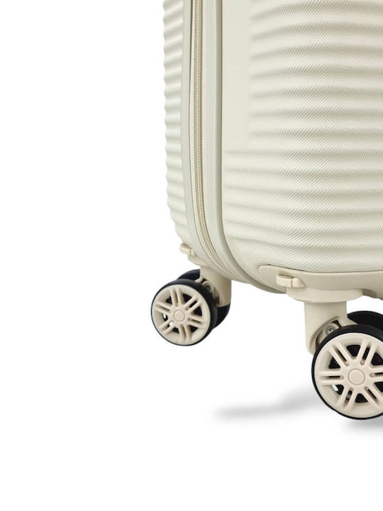 Ormi Cabin Hard Travel Suitcase Cream With 4 Wheels Height 55cm