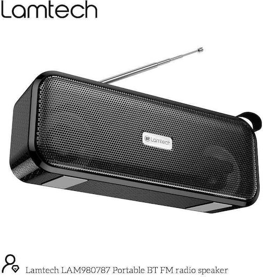 Lamtech LAM980787 Φορητό Ραδιόφωνο Επαναφορτιζόμενο με Bluetooth και USB Μαύρο