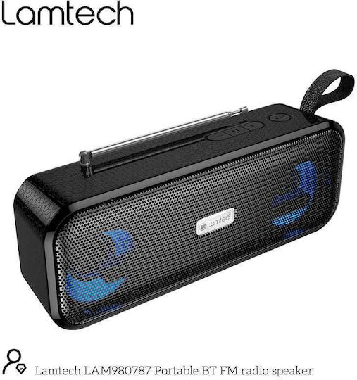 Lamtech LAM980787 Φορητό Ραδιόφωνο Επαναφορτιζόμενο με Bluetooth και USB Μαύρο