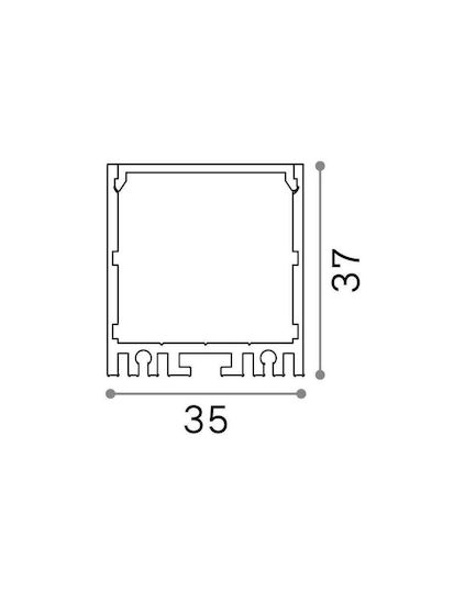 Ideal Lux Vision Trimless Walled Aluminum Profile for LED Strip 200x3.5x3.7cm