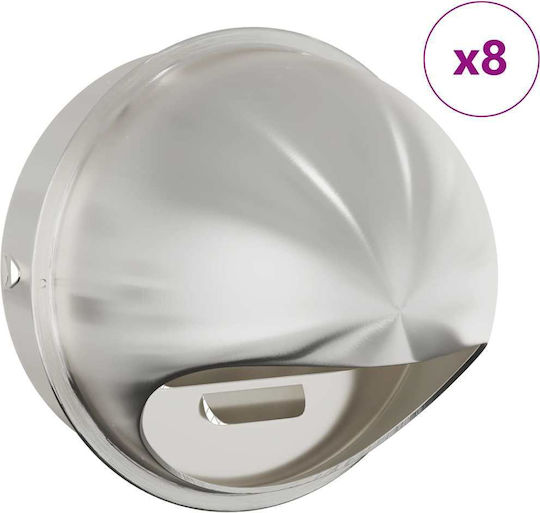Ventilation Lids 8 Pcs Silver 200 Mm Stainless Steel Silver 42019383