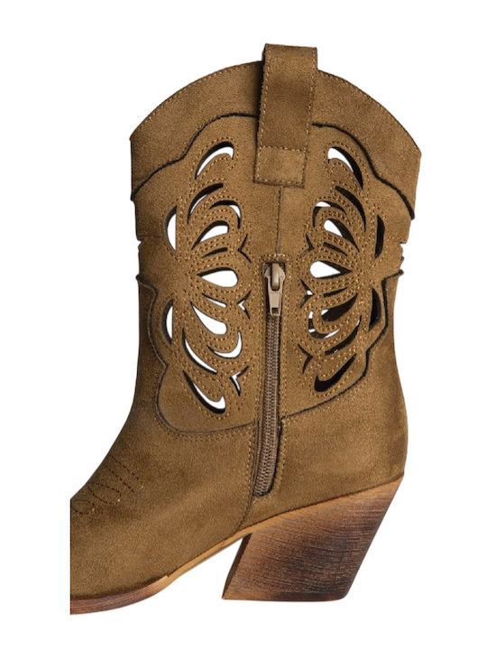 Ghete Dama Cowboy cu Toc Mediu Maro