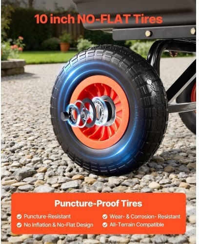 Dump Garden Cart for Log Transport Plastic with Maximum Load Capacity 362kg