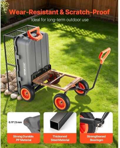 Dump Garden Cart for Log Transport Plastic with Maximum Load Capacity 362kg