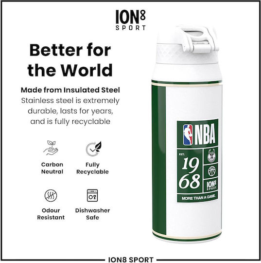 Ion8 Ion8 Edelstahl Thermosflasche 750ml NBA Milwaukee Bucks