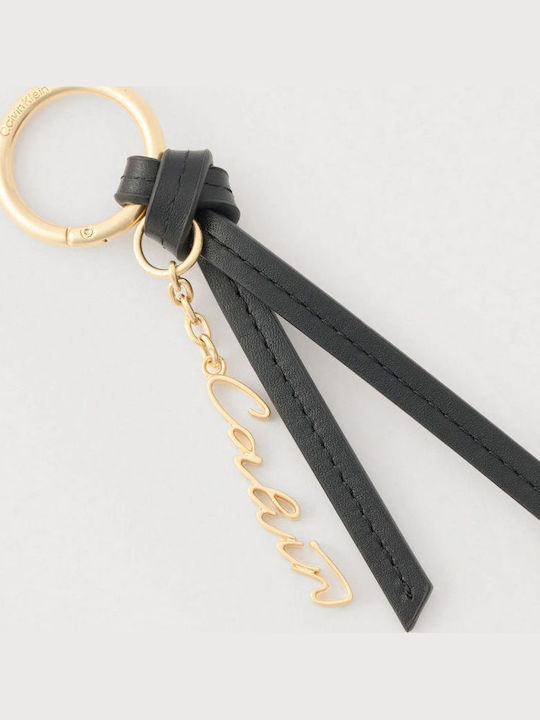 Calvin Klein Leather Charm Script Leather Tassle Lv04f1196g Black