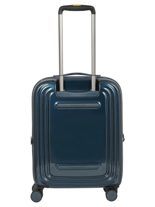 Mandarina Duck Logoduck Cabin Hard Suitcase Blue Metallic with 4 Wheels Height 55cm