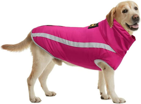 Animal Dog Coat Waterproof Windproof Pink With Back Length 72 cm