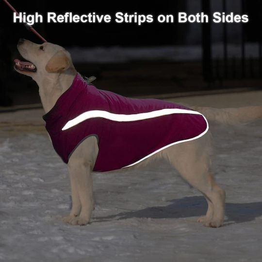 Animal Dog Coat Waterproof Windproof Pink With Back Length 82 cm