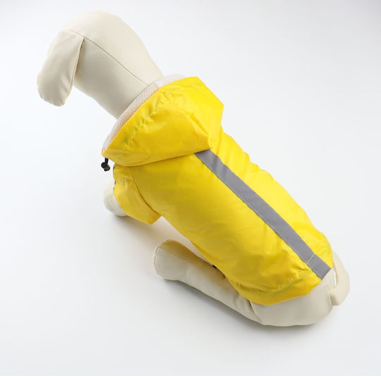 Animal Dog Coat Waterproof Hooded Yellow With Back Length 36 cm